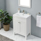 White Modern Free-standing 2 Doors Single Bathroom Vanity Set