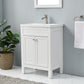 White Modern Free-standing 2 Doors Single Bathroom Vanity Set