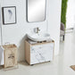 White Modern Free-standing 2 Drawer Single Bathroom Vanity Set