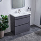 Gray Modern Free-standing 2 Drawers Single Bathroom Vanity Set