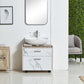 White Modern Free-standing 2 Drawer Single Bathroom Vanity Set