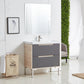 Gray Modern Free-standing 2 Drawers Single Bathroom Vanity Set