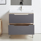 Gray Modern Free-standing 2 Drawers Single Bathroom Vanity Set