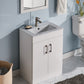 White Modern Free-standing 2 Doors Single Bathroom Vanity Set