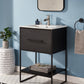 24" Modern Free-standing 1 Drawer & 1 Shelves Single Bathroom Vanity Set