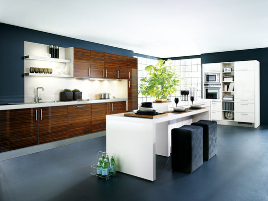 Brown Melamine I shape kitchen cabinet