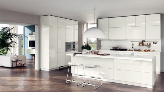 White Lacquer plate I shape kitchen cabinet