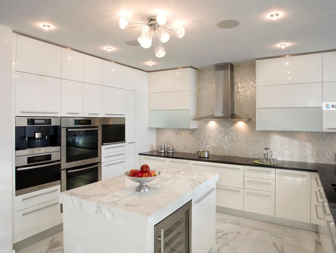 White Lacquer plate I shape kitchen cabinet