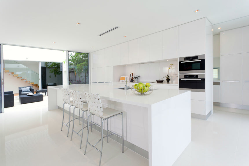 White Lacquer plate I shape kitchen cabinet